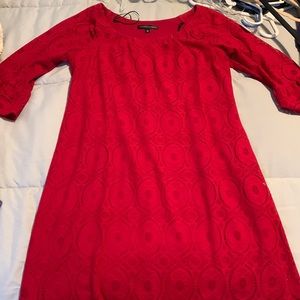 Red dress with 3/4 sleeves
